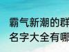 霸气新潮的群名字大全 霸气新潮的群名字大全有哪些