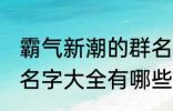 霸气新潮的群名字大全 霸气新潮的群名字大全有哪些