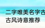 二字唯美名字古风诗意 二字唯美名字古风诗意推荐