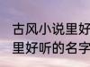 古风小说里好听的名字 优雅好听小说里好听的名字