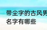 带尘字的古风男名字 带尘字的古风男名字有哪些